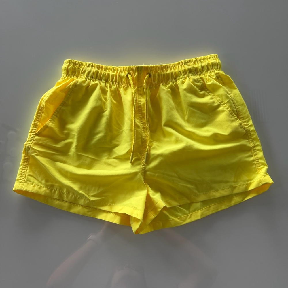 Bright Yellow Mens Swim Trunks